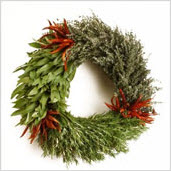 3 Herb Wreath with Chilies