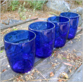 Cobalt Blue Recycled Glass Tumbler