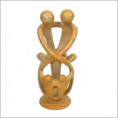 Natural Soapstone Family Sculpture