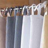 Mini Stripe Organic Cotton & Linen Shower Curtain