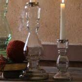 Recycled Glass Candle Stands 2pc